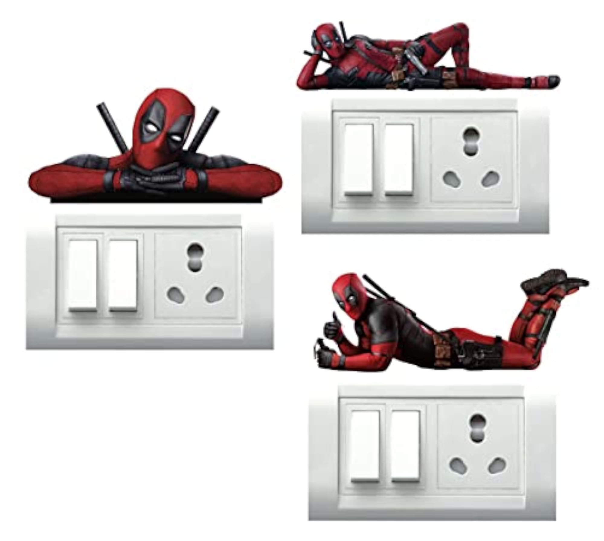 Spiderman Wall Switch Board Sticker, Pack of 8